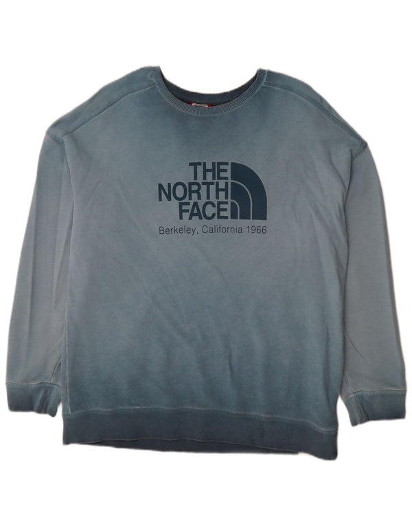 Felpa grafica da donna The North Face Jumper UK 16 Large Blue Cotton