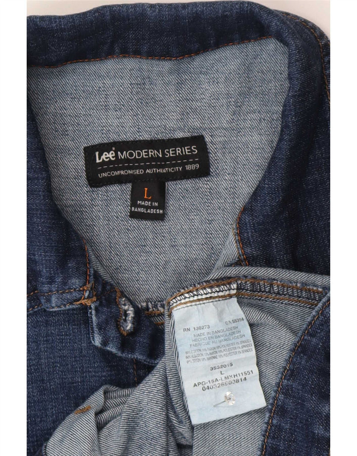 Lee Damen Jeansjacke UK 14 Große blaue Baumwolle