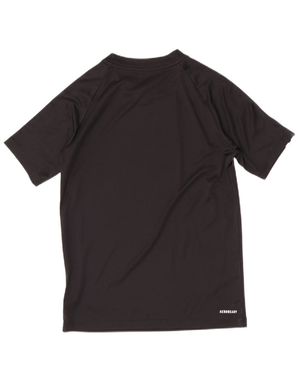 Adidas Boys Aeroready normál póló felső 11-12 éves fekete poliészter