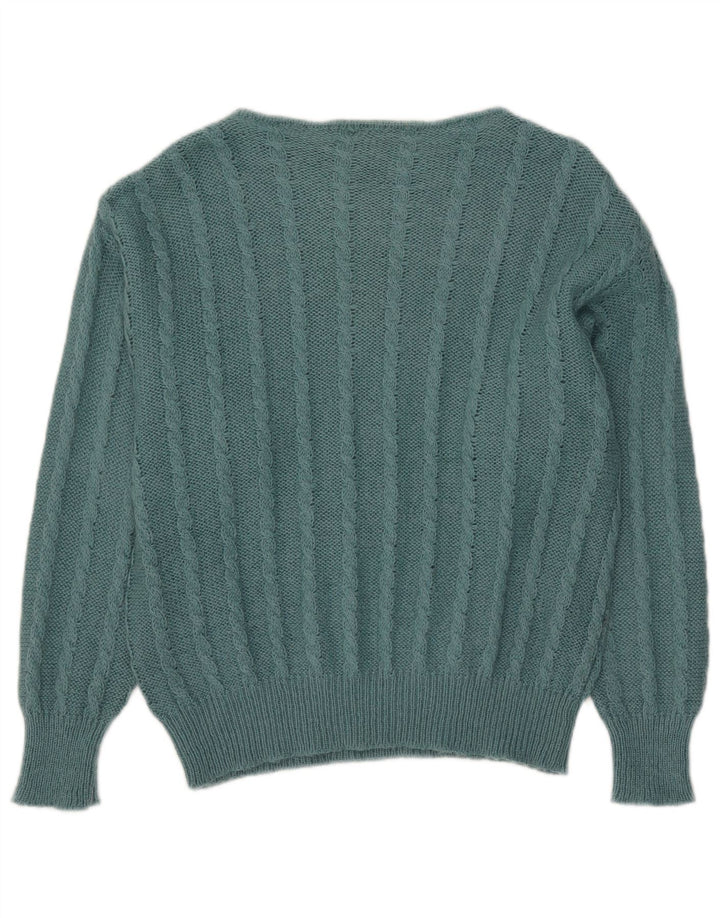 Roberta Puccini Womens Boat Neck Jumper Sweater IT 46 Large Blue Acrylic