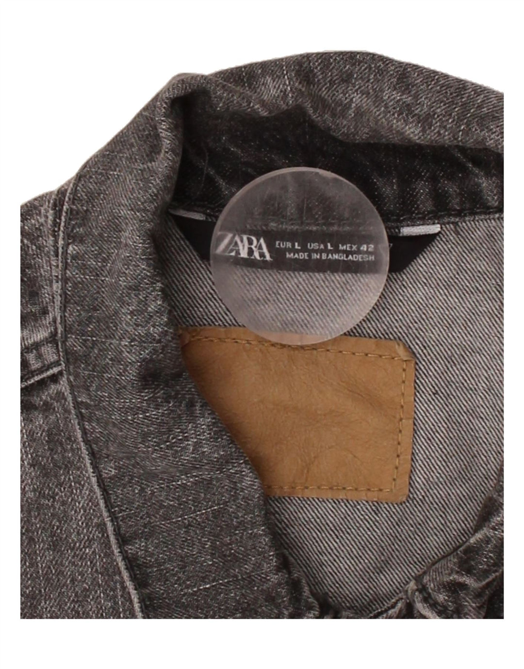 ZARA Mens Denim Jacket UK 40 Large Grey Cotton Vintage Zara and Second-Hand Zara from Messina Hembry 