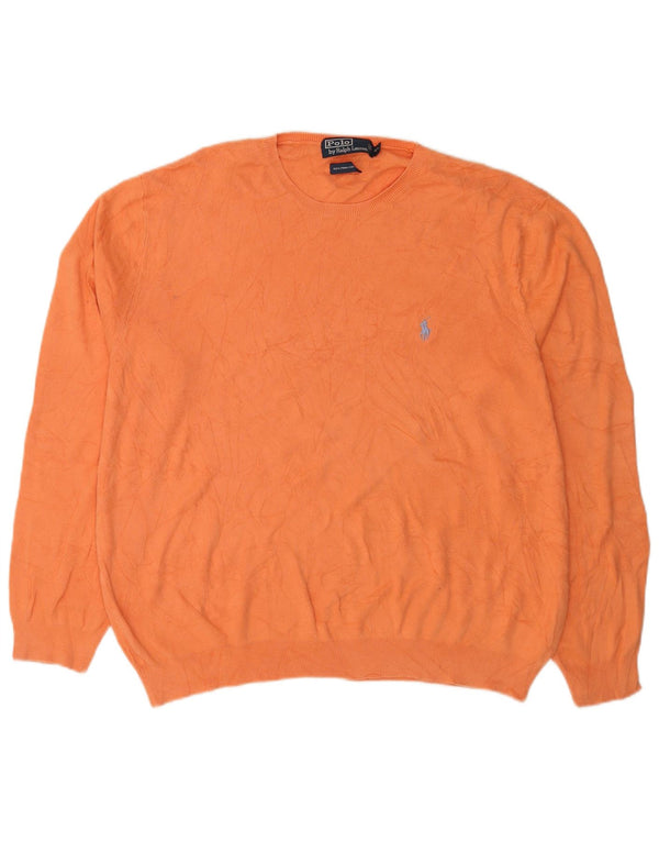 Polo Ralph Lauren Herren-Pullover mit Rundhalsausschnitt, XL, orange Baumwolle