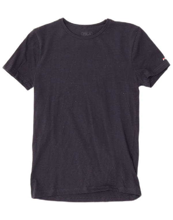 Camiseta masculina Fila top pequeno algodão azul marinho