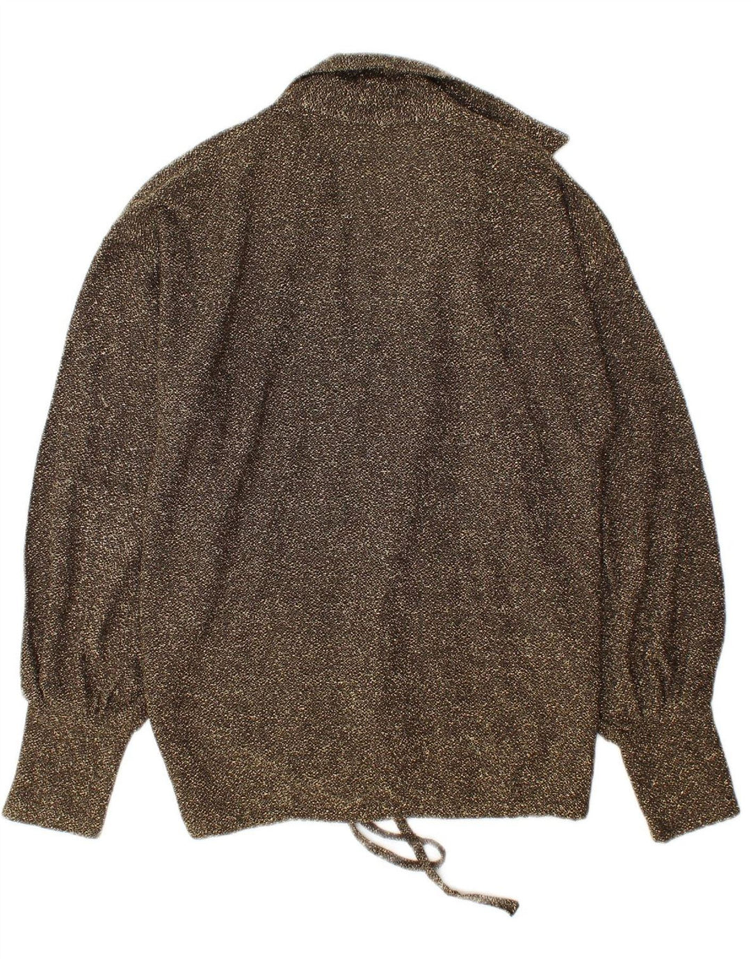 VINTAGE Womens Pullover Shirt Blouse UK 14 Medium Brown Acrylic