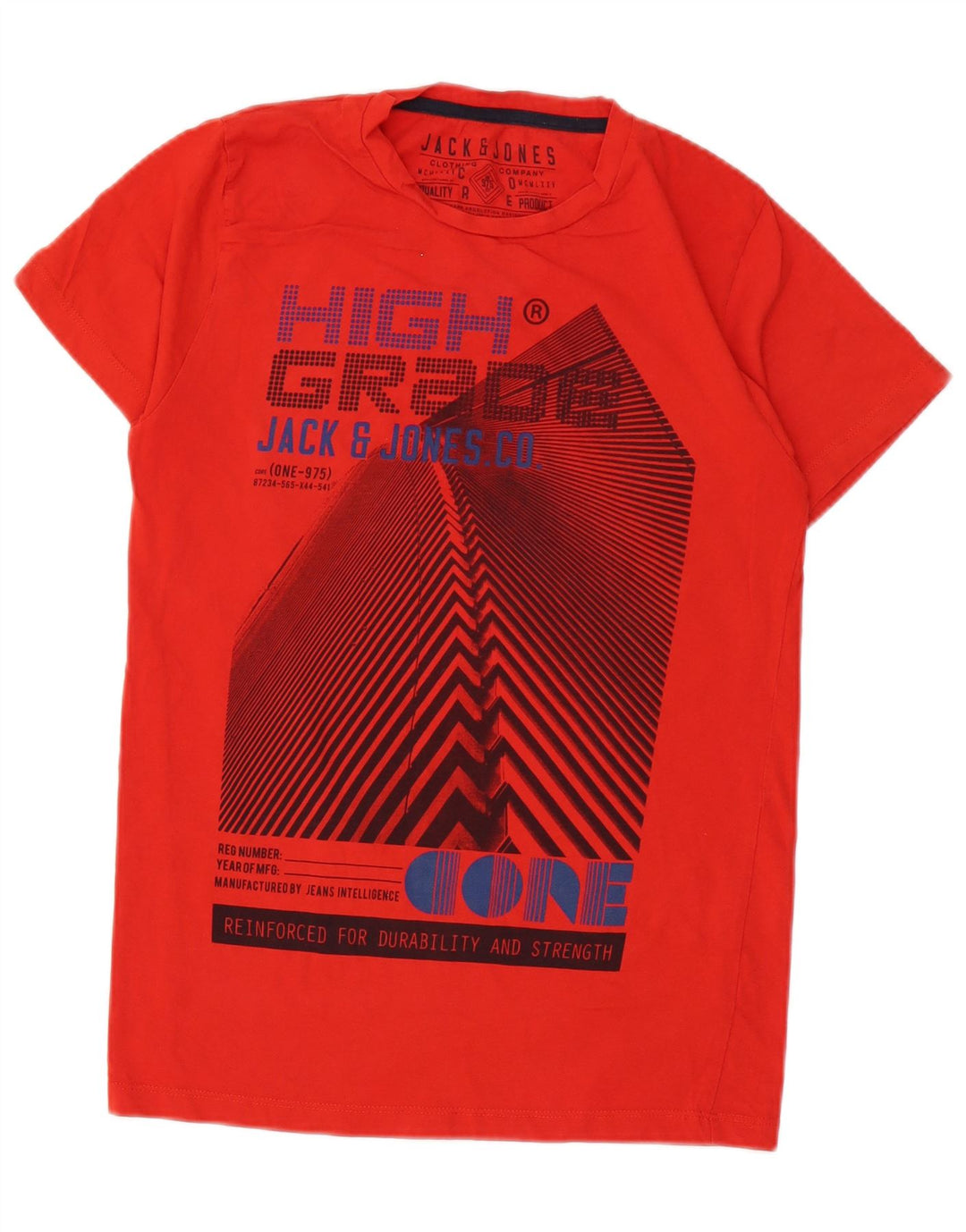 Jack & Jones Herre grafisk T-shirt Top Medium Rød Bomuld