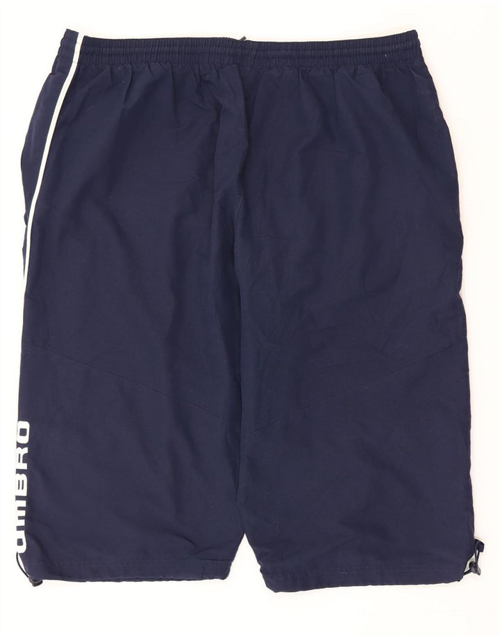 Umbro Mens Graphic Sport Shorts 2XL  Navy Blue Polyester
