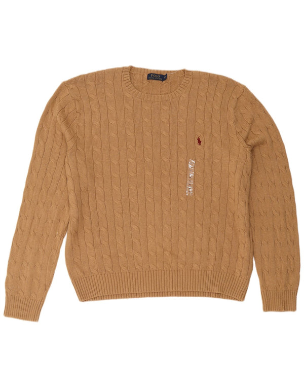 Polo Ralph Lauren Herren-Pullover mit Rundhalsausschnitt, 2XL, beige Baumwolle