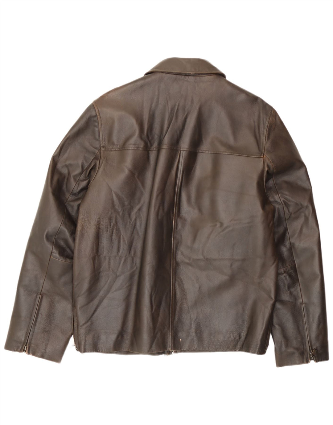 Conbipel Mens Leather Jacket IT 48 Medium Brown Leather