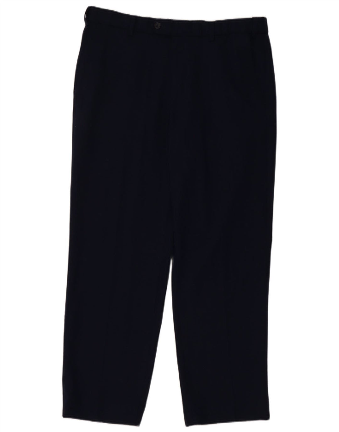 Marks & Spencer Mens Straight Suit Trousers W34 L29 Navy Blue Wool