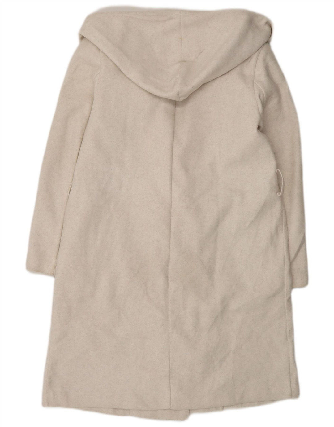 Zara Dame Hætte Oversized Dobbeltradet Frakke UK 10 Small Off White