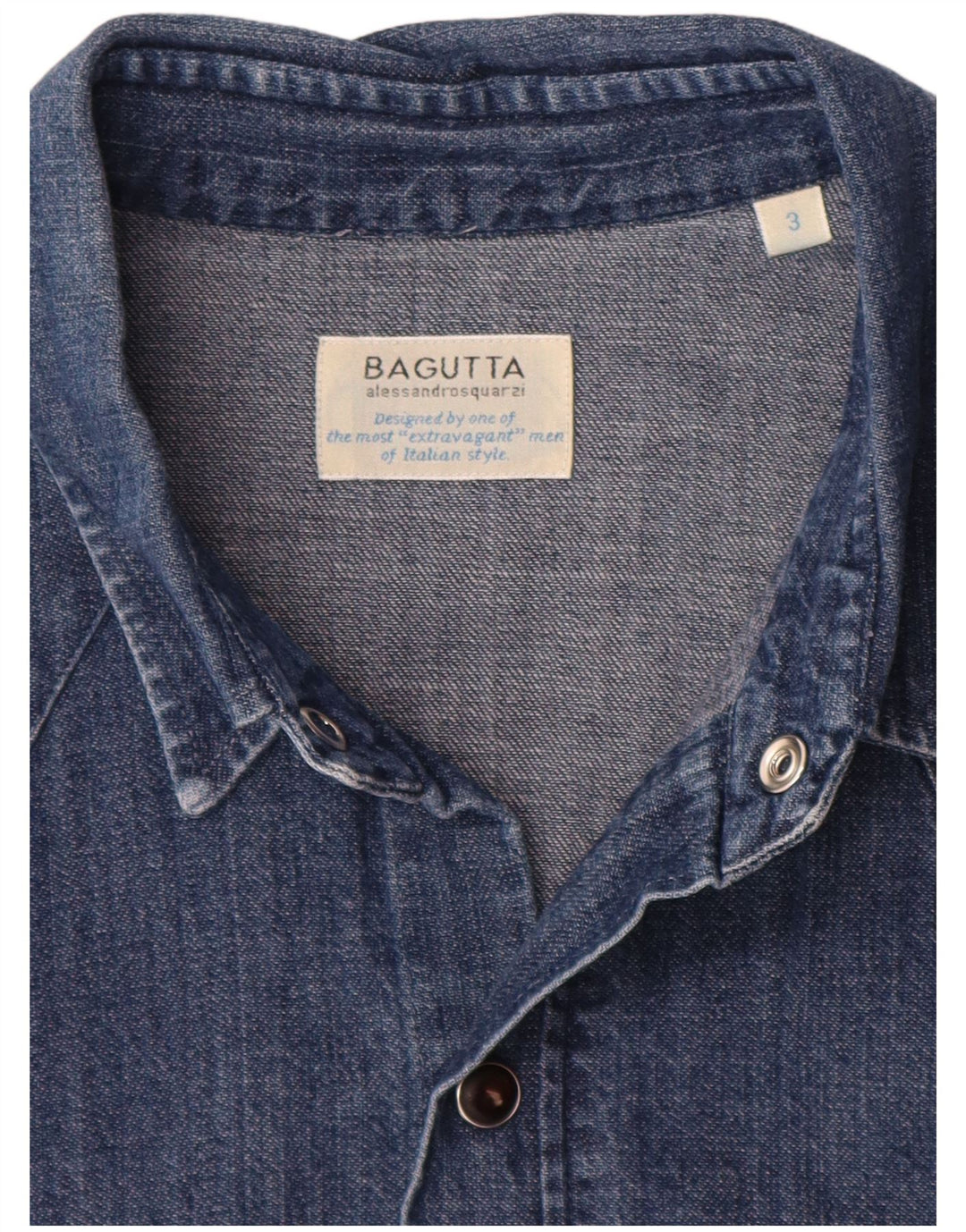 Bagutta Mens Denim Shirt Large Blue