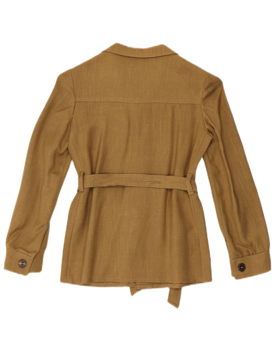 Vintage Womens Overshirt Shirt IT 34 2XS Khaki Viscose