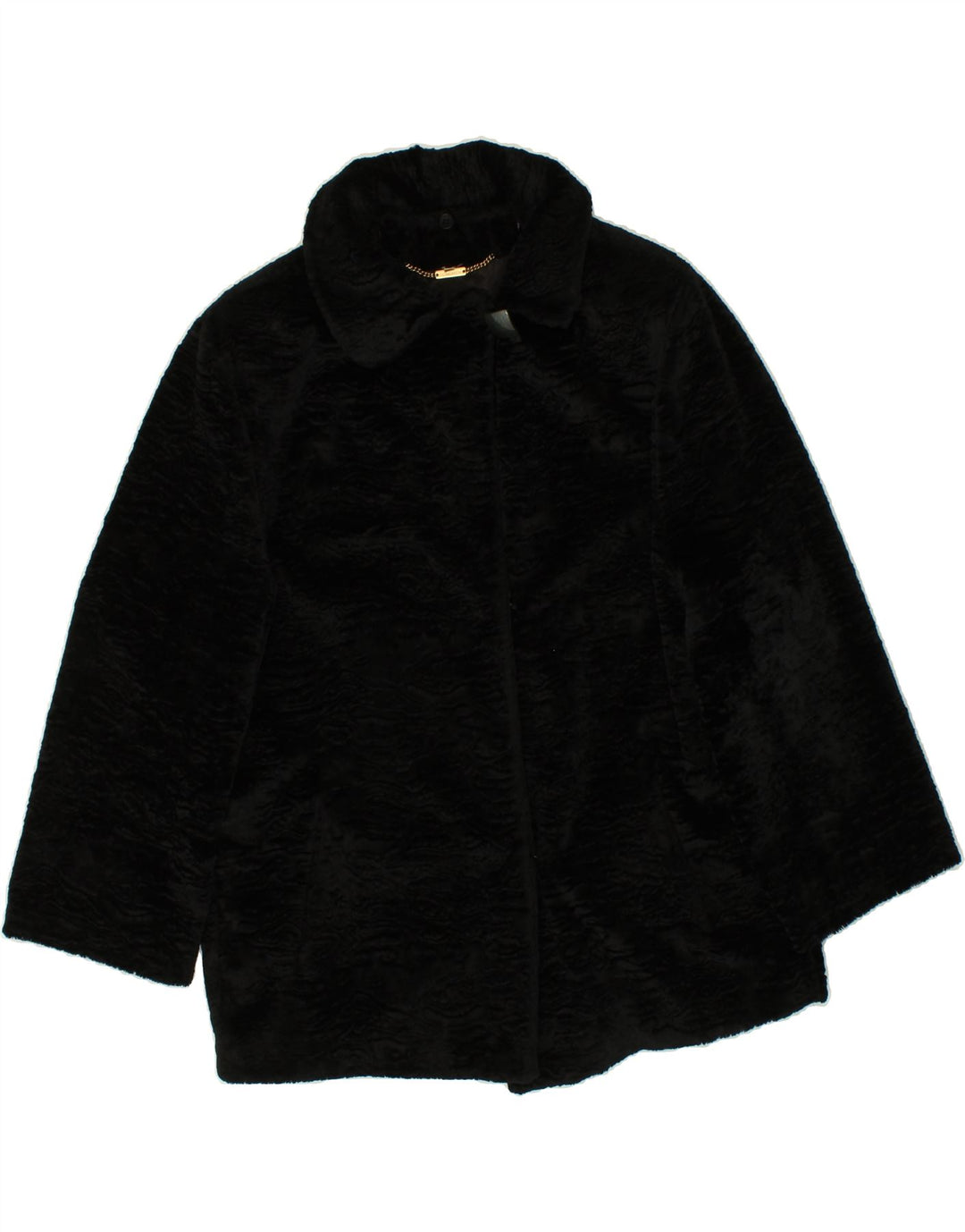 VINTAGE Womens Overcoat UK 16 Large Black Viscose Vintage Vintage and Second-Hand Vintage from Messina Hembry 