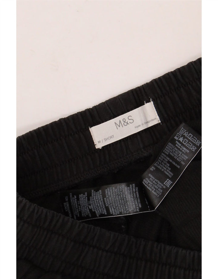 MARKS & SPENCER Womens Tracksuit Trousers UK 14 Medium  Black Cotton