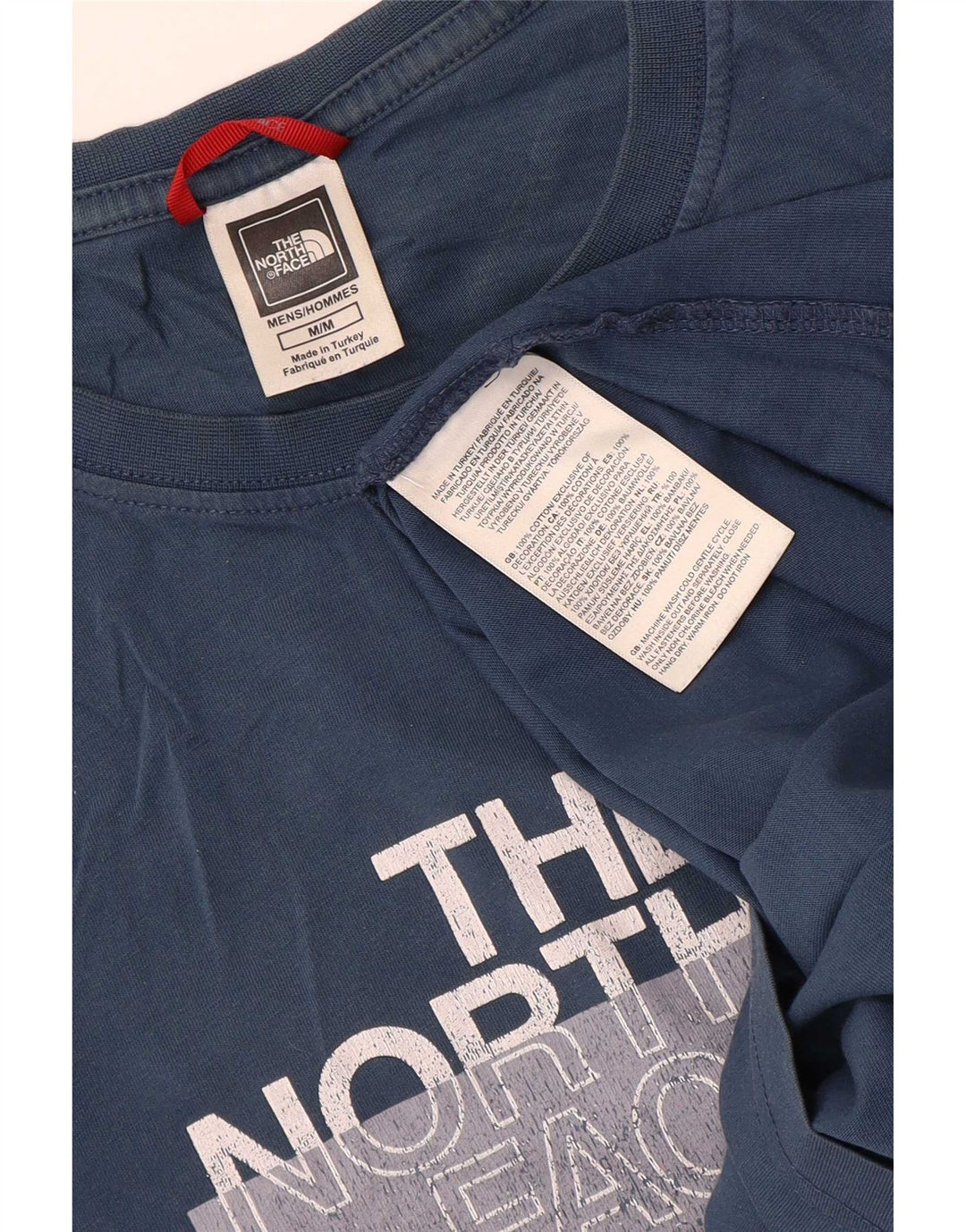 The North Face Herre grafisk T-shirt Top Medium Blue Bomuld