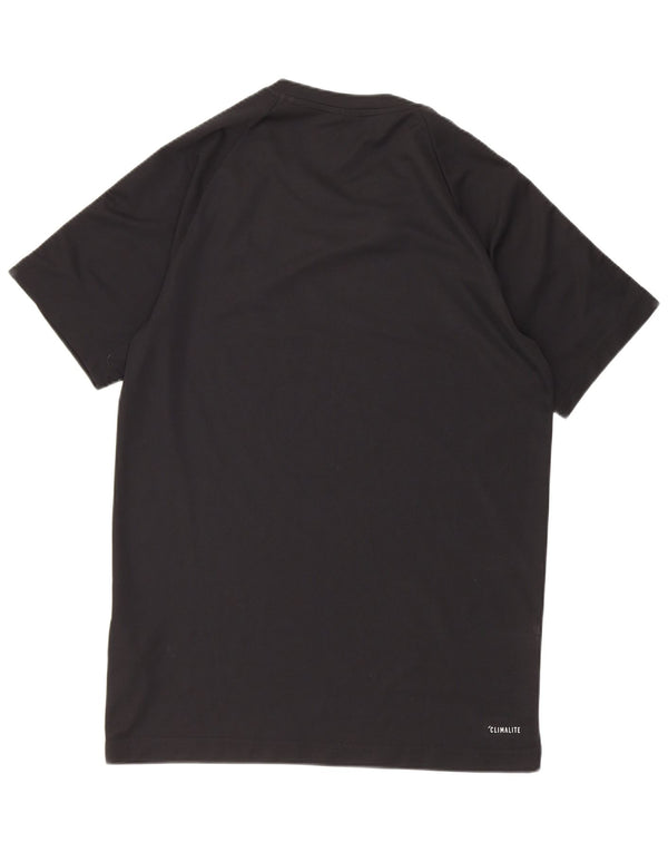 T-shirt Adidas Climalite da uomo piccola piccola in poliestere nero