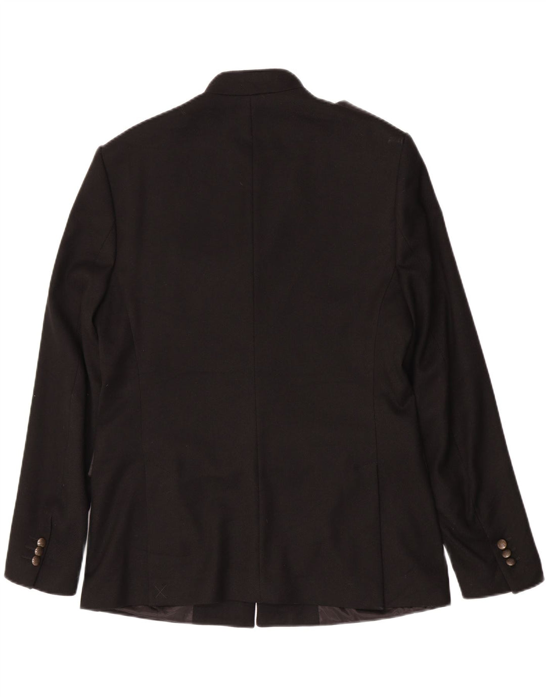 Zara Mens 5 Button Blazer Jacket EU 54 XL Black Polyester