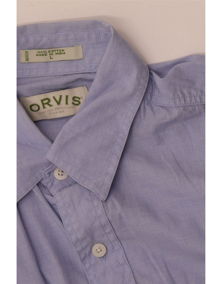 Camicia Orvis Uomo Large Blu Cotone