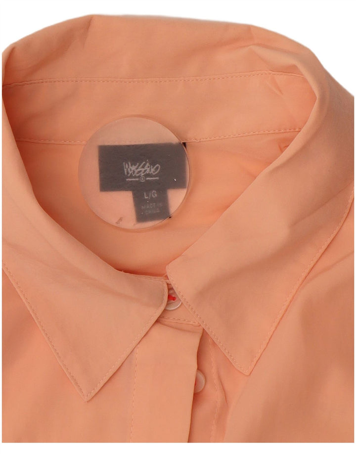 Mossimo Womens Shirt Blouse UK 16 Large Orange Polyester