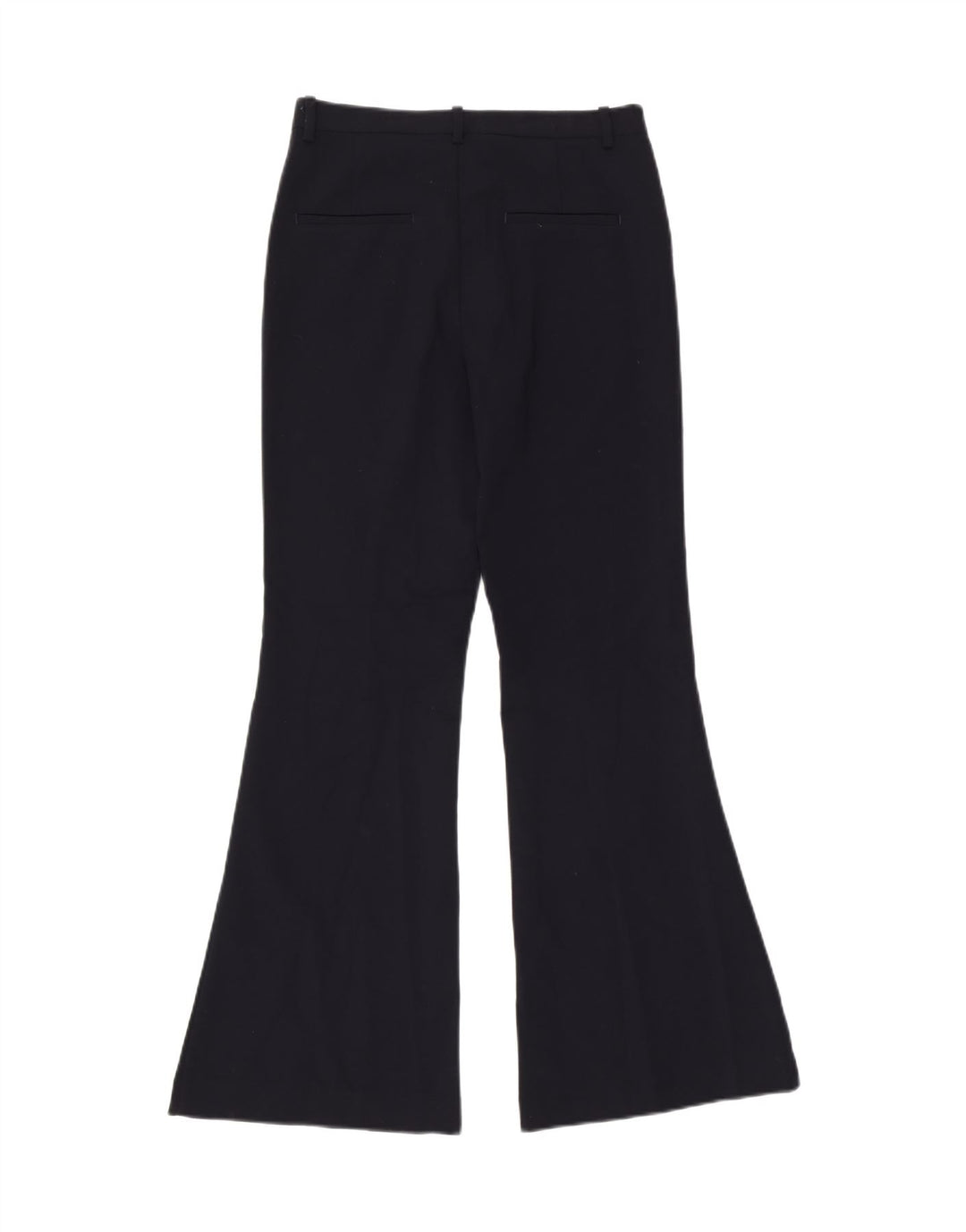 Zara Womens Flare Casual Trousers Small W26 L32 Navy Blue Polyester