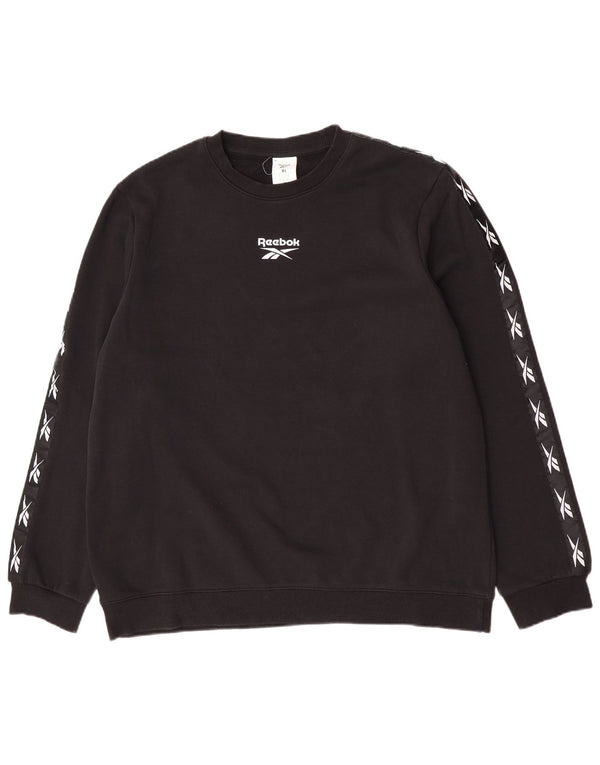 Felpa grafica da uomo Reebok Jumper XL in cotone nero