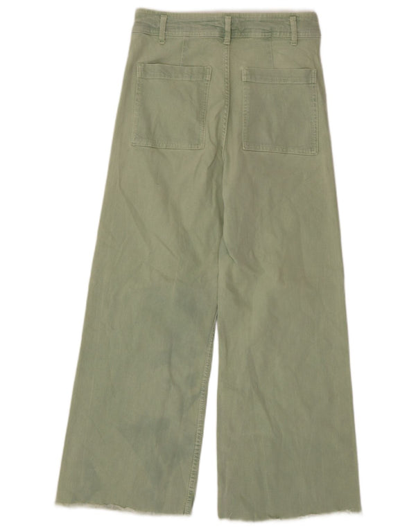 Zara Womens High Rise Wide Leg Jeans EU 40 Medium W30 L27 Grøn