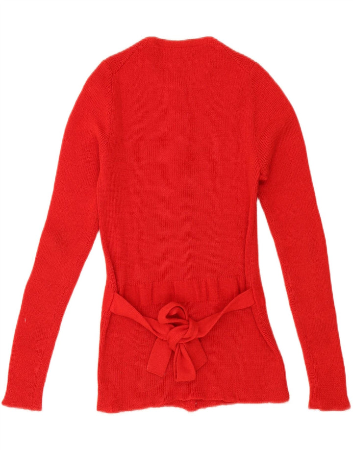 Maglione cardigan da donna vintage UK 12 rosso medio