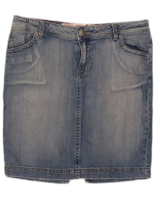 Roxy Damen Mini-Jeansrock US 12 Large W32 Blaue Baumwolle