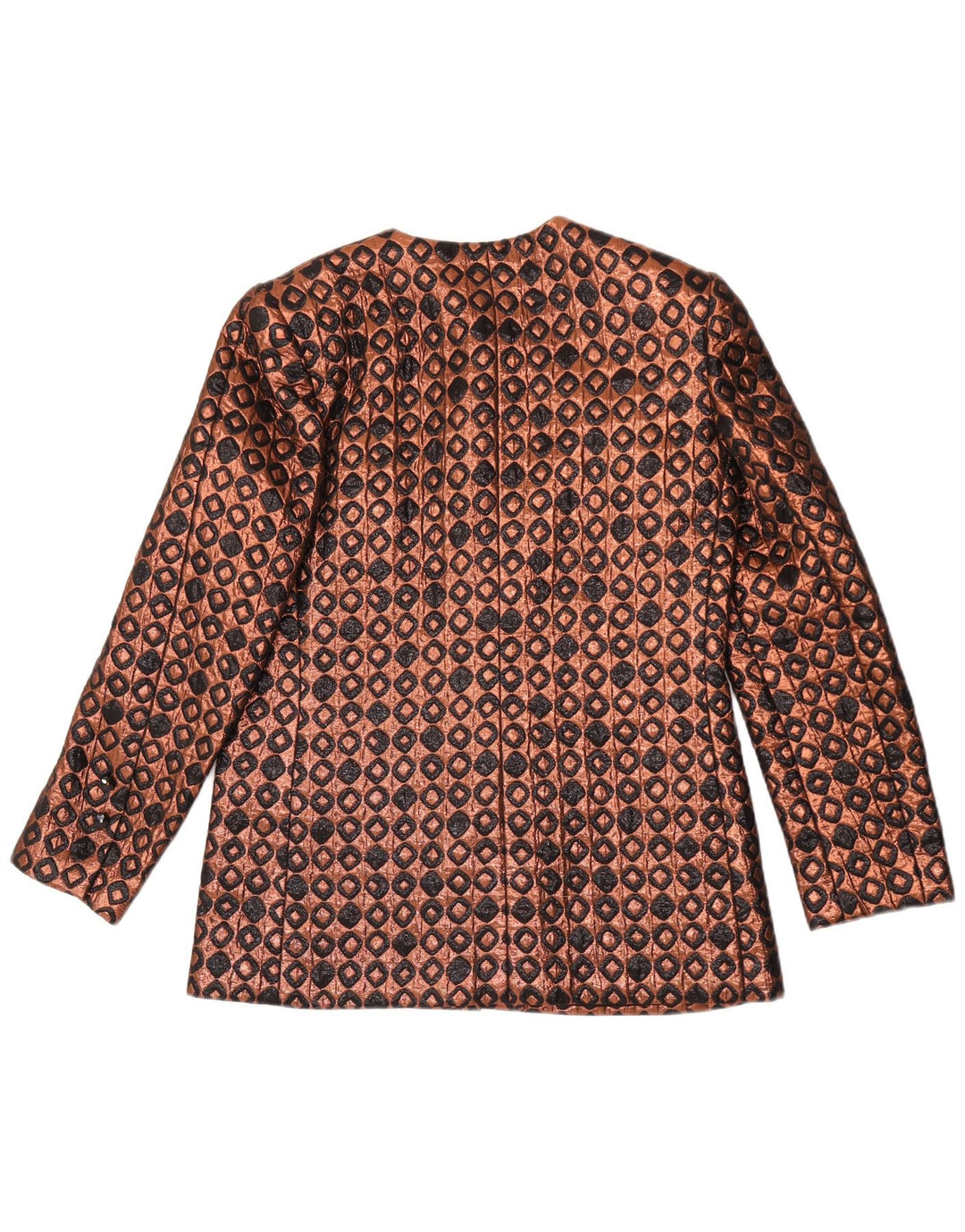 vintage Femme 6 Bouton Blazer Veste IT 44 Moyen Brun Géométrique