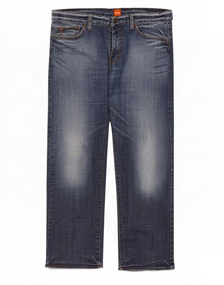 Hugo Boss Jean droit W38 L32 en coton bleu pour homme