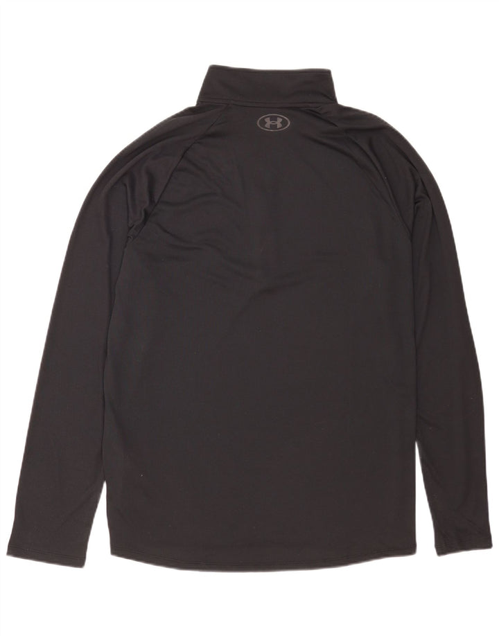 Under Armour Haut à col zippé à manches longues pour hommes, grand noir, polyester