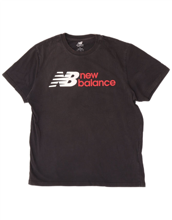 New Balance Mens Graphic T-Shirt Top Large Black