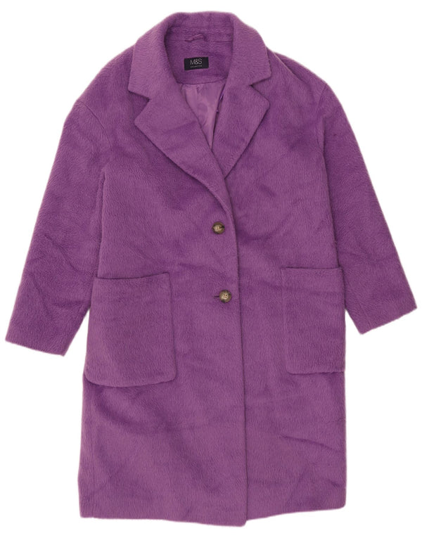 Cappotto da donna Marks & Spencer UK 14 grande poliestere viola