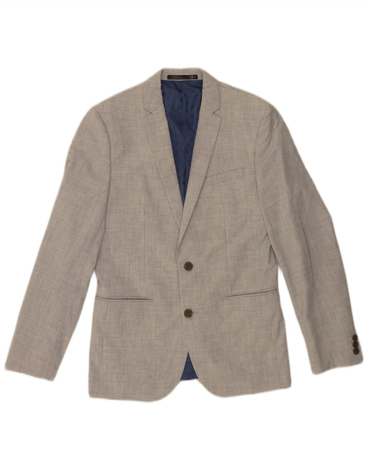 Farah Herren-Blazer mit 2 Knöpfen, Größe S, UK 36, Grau, Polyester