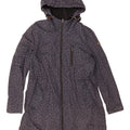 TOMMY HILFIGER Womens Parka Jacket UK 14 Medium Navy Blue Animal Print