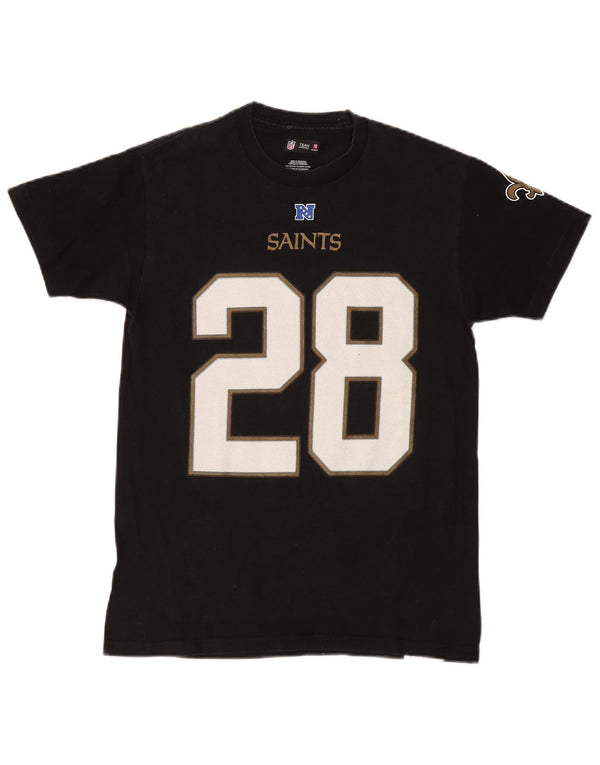 NFL TEAM APPAREL Damen Grafik-T-Shirt Top UK 10 Small Schwarz Baumwolle