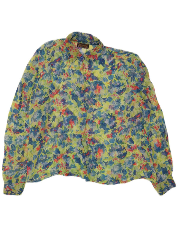 Blusa feminina Leonik transparente IT 52 2XL verde floral