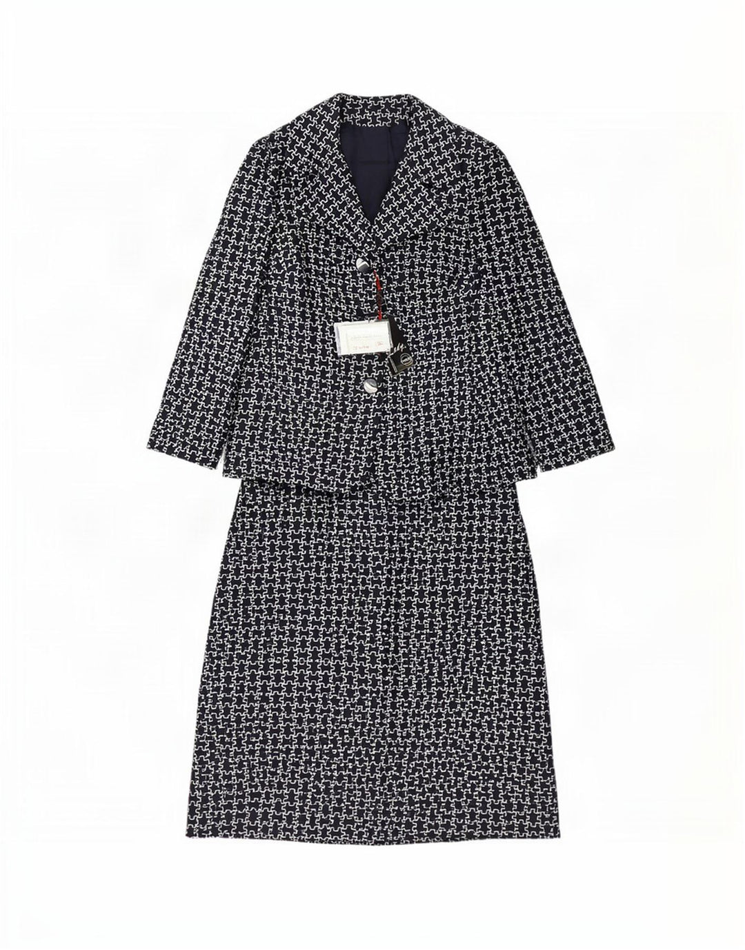 Giole γυναικείο σετ 3 κουμπιών 2 τεμαχίων IT 44 Medium Navy Blue Geometric