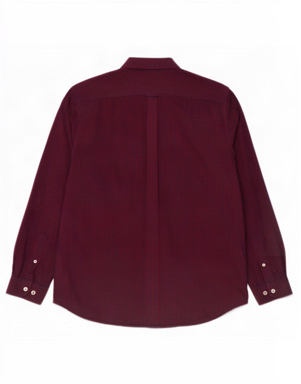 Ben Sherman Camisa para hombre XL Algodón a cuadros rojo