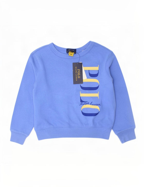 Polo Ralph Lauren Meninos moletom gráfico jumper 3-4 anos algodão azul