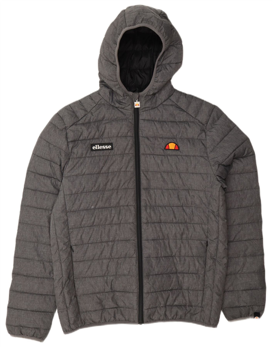 Ellesse - Chaqueta acolchada con capucha para hombre, talla 40, poliamida gris grande
