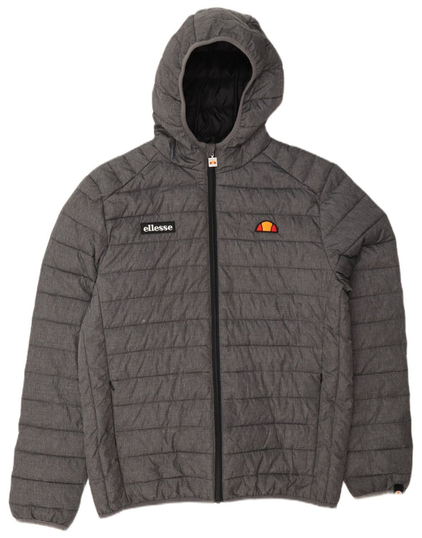 Ellesse - Chaqueta acolchada con capucha para hombre, talla 40, poliamida gris grande