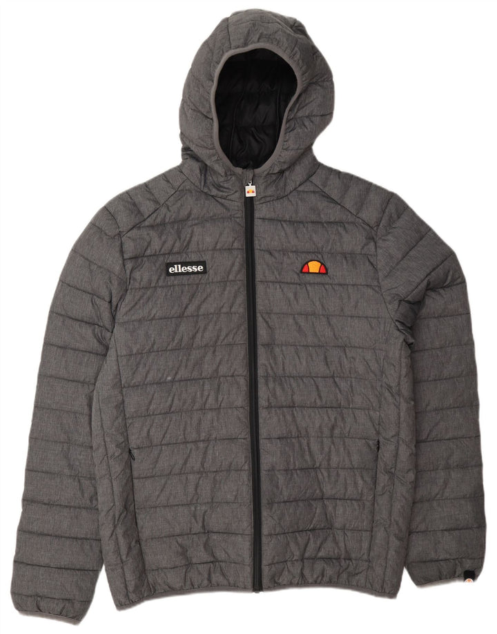 Ellesse - Chaqueta acolchada con capucha para hombre, talla 40, poliamida gris grande