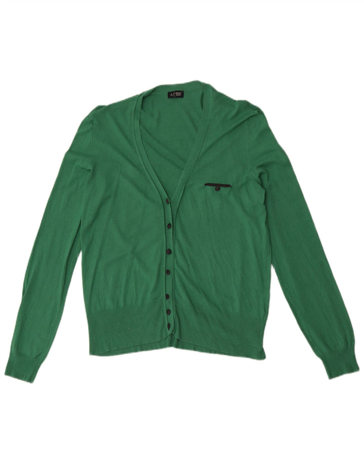 Armani Jeans Womens Cardigan Sweater UK 12 Medium Green