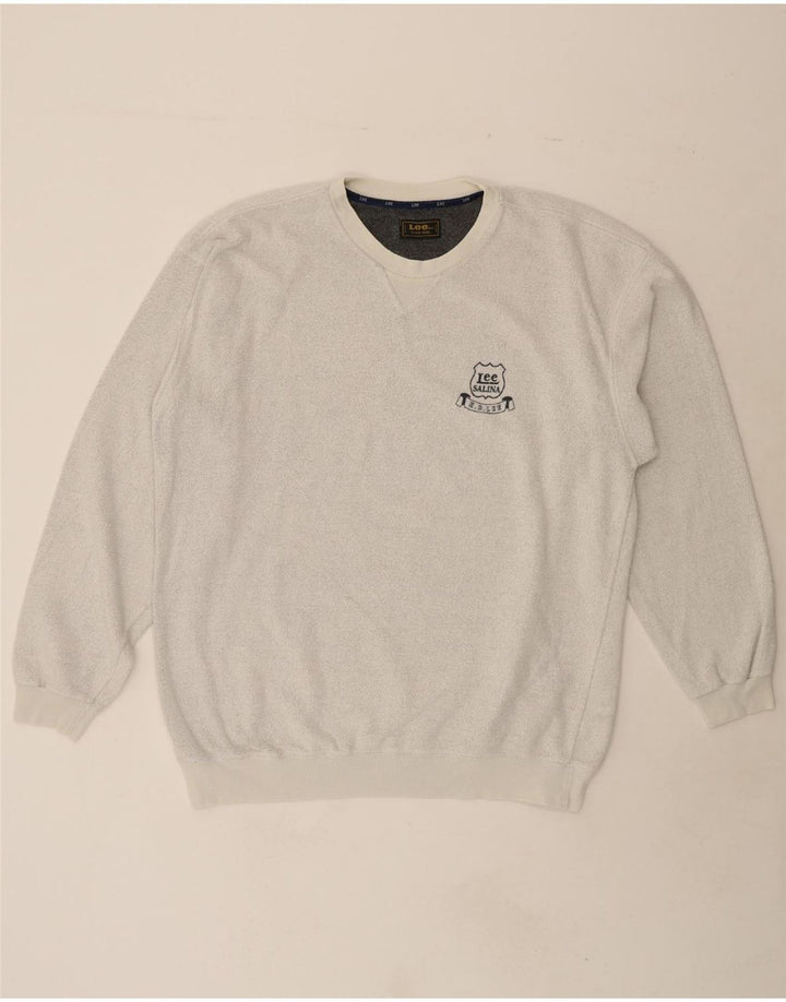 LEE Mens Sweatshirt Jumper 2XL White Vintage Lee and Second-Hand Lee from Messina Hembry 