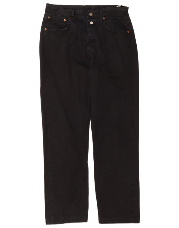 Replay Mens Straight Jeans W33 L32 Black Cotton