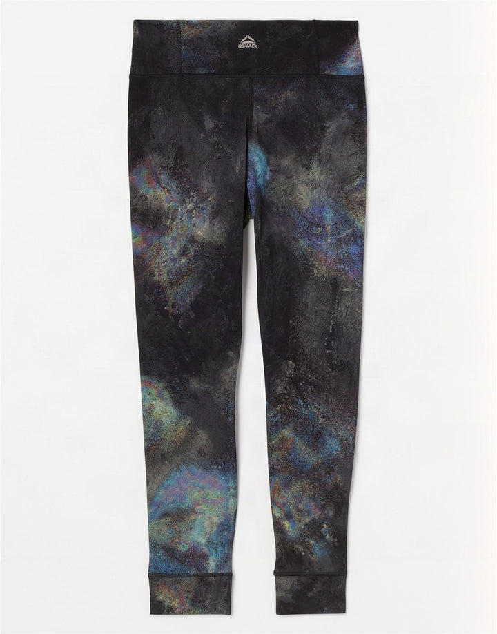 Reebok Womens Abstrakt Mønster Leggings UK 8/10 Small Multicolored Sports
