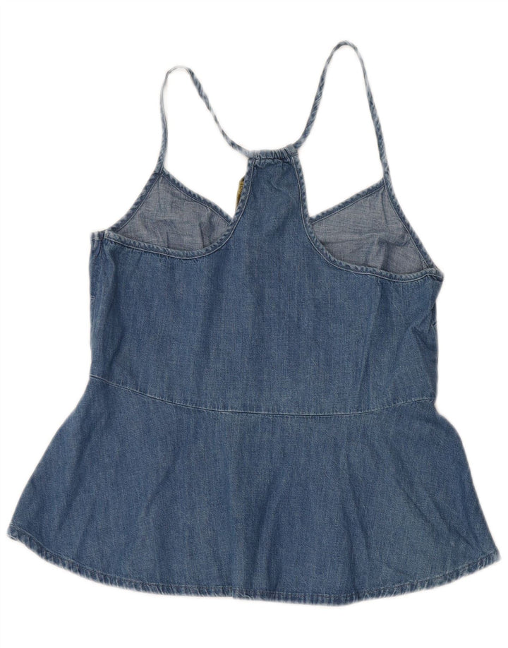 Zara Mujer Denim Cami Top Reino Unido 40 Azul Medio