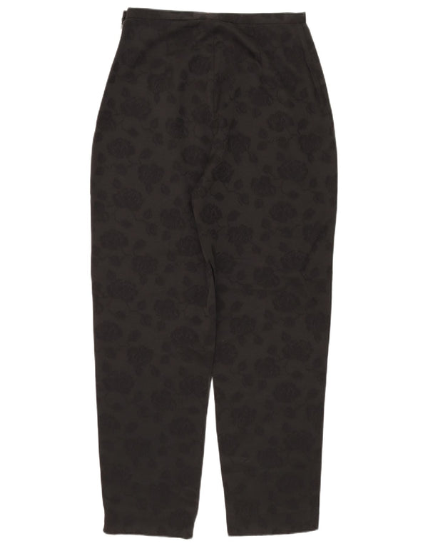 Wallis Womens Tapered Casual Trousers UK 12 Medium W30 L28 Black Floral