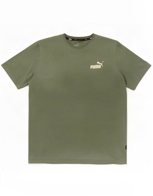 Puma Womens T-Shirt Top UK 14 Medium Khaki Cotton